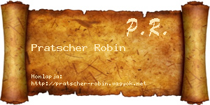 Pratscher Robin névjegykártya